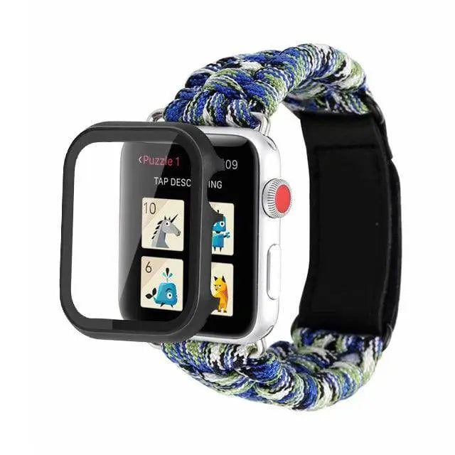 Premium Paracord Apple Watch Band And Spartan Stainless Steel Case Protector - Pinnacle Luxuries