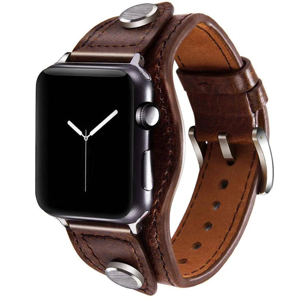 Premium Custom Genuine Cowhide Leather Apple Watch Band - Pinnacle Luxuries