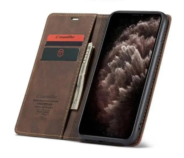 Vintage Leather Wallet Case For Apple iPhone 11/11 Pro/11 Pro Max XR X 8 7 Plus 6 6s Plus - Avontic