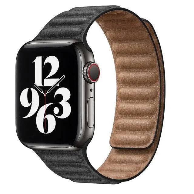 Premium Apple Watch SE Series 1/2/3/4/5/6 Genuine Leather Magnetic Loop Band - Avontic