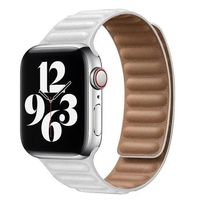 Premium Apple Watch SE Series 1/2/3/4/5/6 Genuine Leather Magnetic Loop Band - Avontic