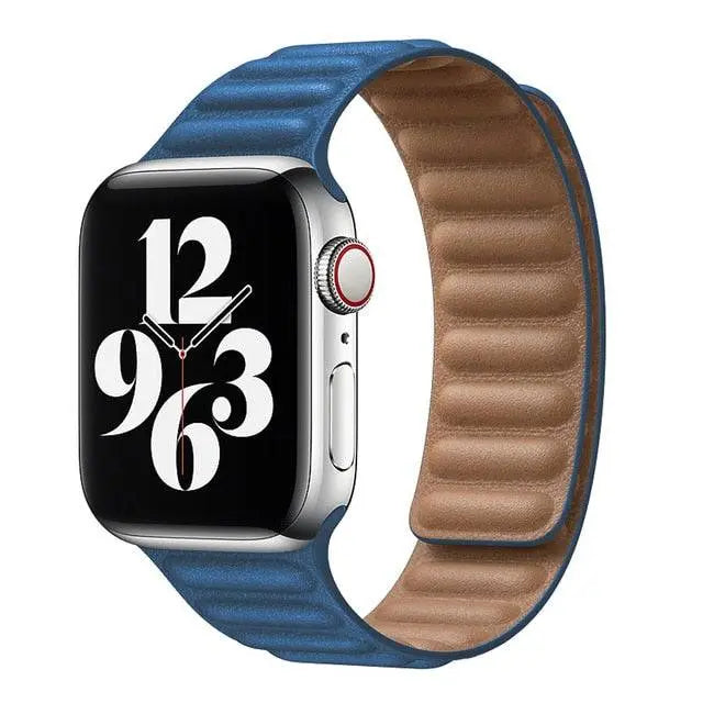 Premium Apple Watch SE Series 1/2/3/4/5/6 Genuine Leather Magnetic Loop Band - Avontic