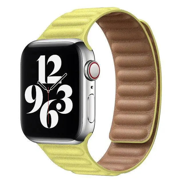 Premium Apple Watch SE Series 1/2/3/4/5/6 Genuine Leather Magnetic Loop Band - Avontic