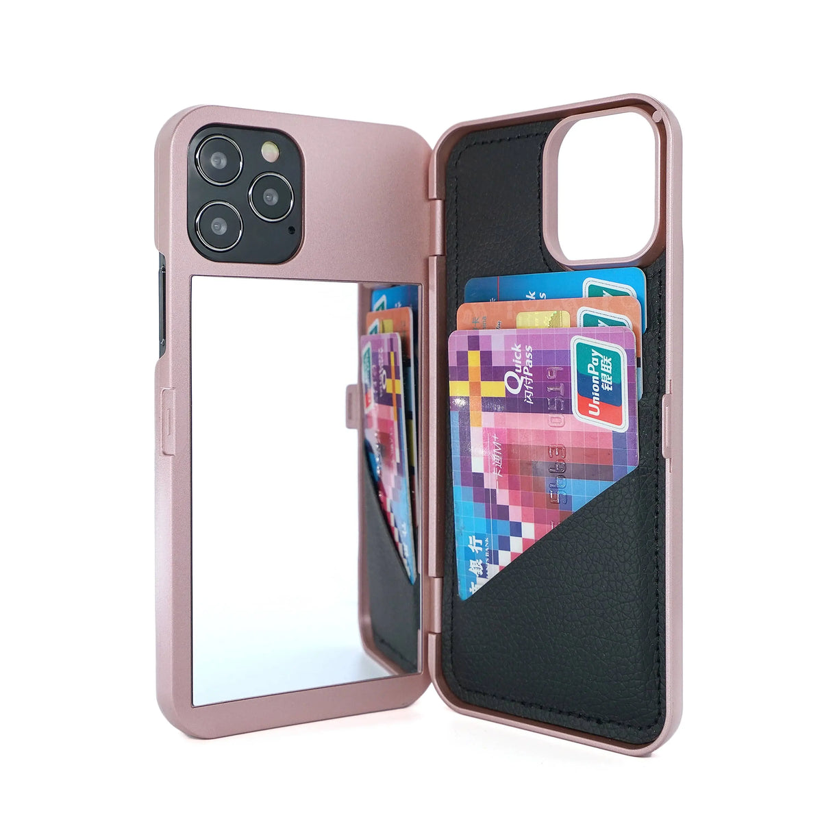 Apple iPhone 7/8/9/X/11/12 /12 Mini/ Pro/Pro Premium Custom Wallet Mirror Case - Avontic