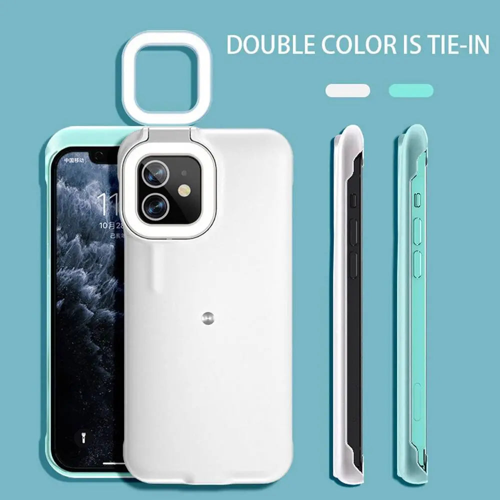 Selfie LED Flash Light Ring iPhone Case For iPhone 12 / iPhone 12 Pro / iPhone 12 Pro Max / iPhone 12 Mini - Avontic