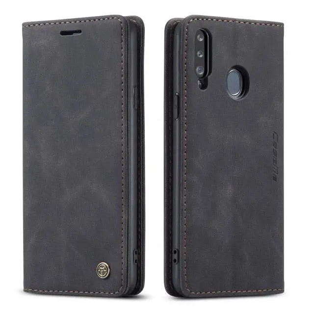 Leather Retro Flip Wallet Case For Samsung Galaxy A Phone - Pinnacle Luxuries