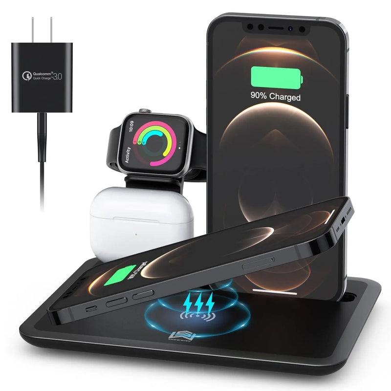 Premium 4 in 1 Foldable Charging Dock For Apple Airpods iWatch iPhone - Avontic