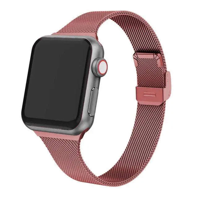 Premium Thin Stainless Steel Mesh Band For Apple Watch Series 7 41mm 45mm - Avontic