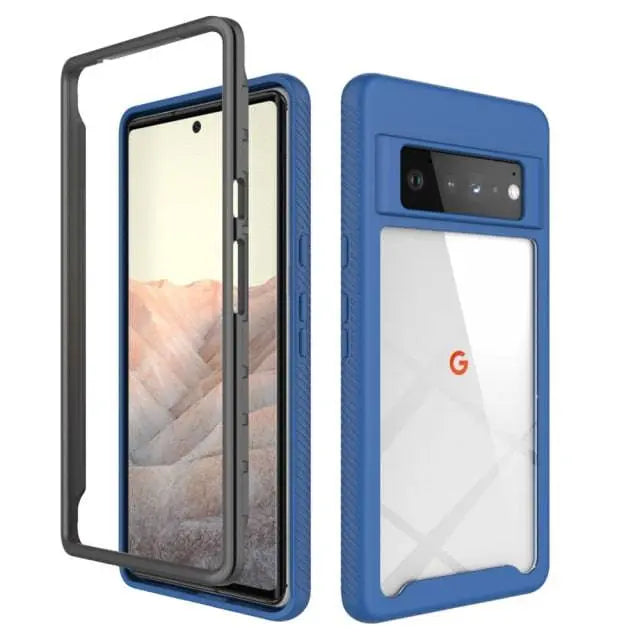 Shockproof Transparent Shield 2 in 1 Hybrid Case For Google Pixel 6 Pro - Avontic