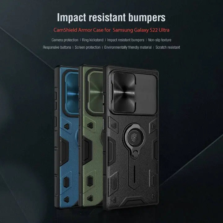Ultimate Ring Stand Lens Protection Case For Samsung Galaxy S22 Ultra - Pinnacle Luxuries