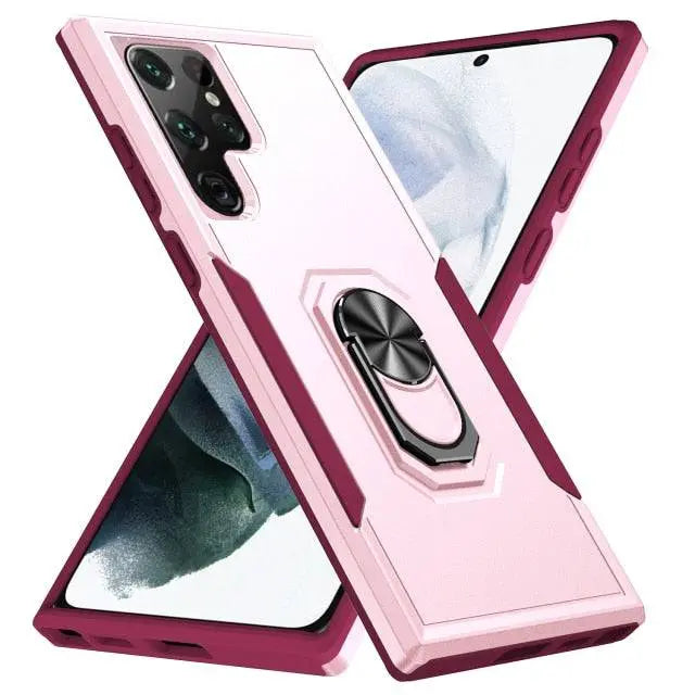 Avontic Matte Color Ring Stand Case For Samsung Galaxy S22 S21 Ultra - Avontic