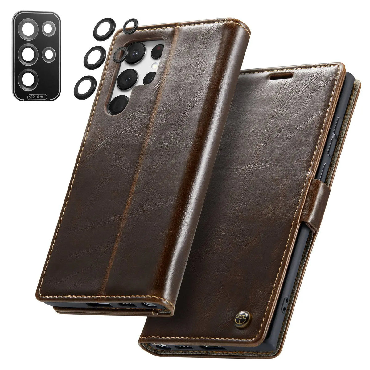 Avontic Premium Leather Wallet Case For Samsung Galaxy S22 Ultra - Avontic