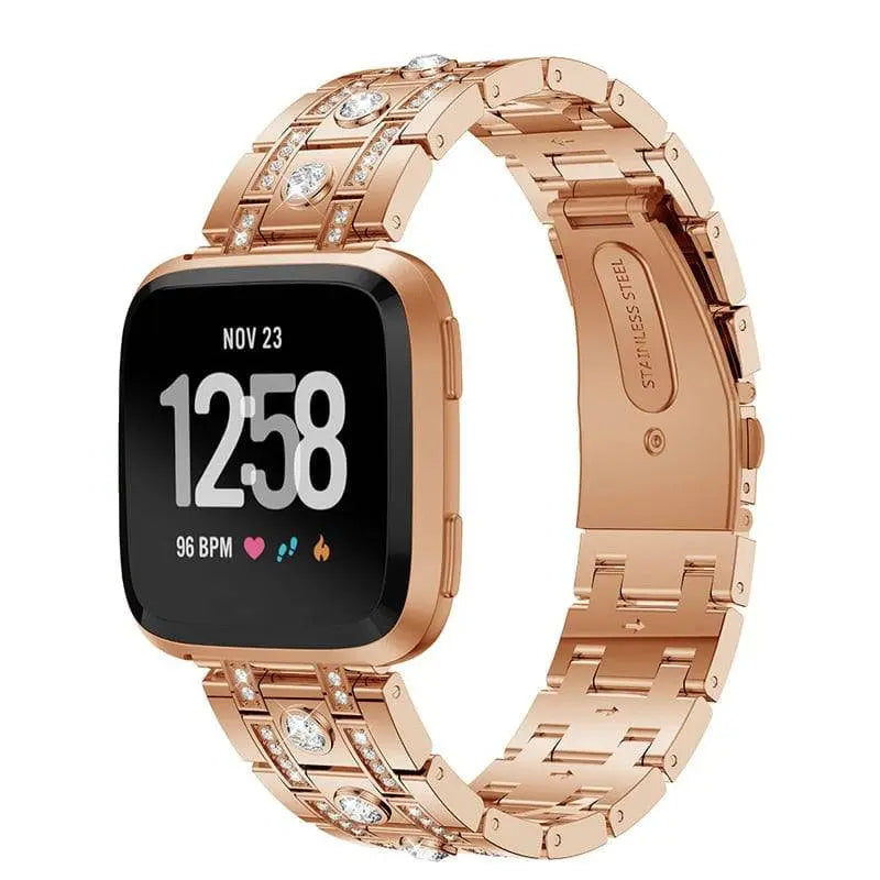 Fitbit Watches Fitbit Versa Metal Band Rose Gold Fitbit Versa