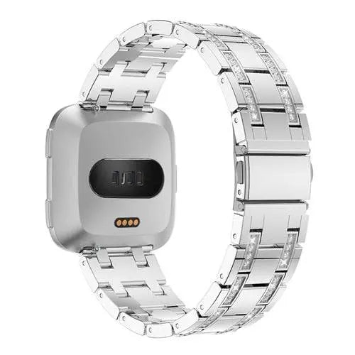 Fitbit Versa Stainless Steel Diamond Womens Watch Band - Pinnacle Luxuries