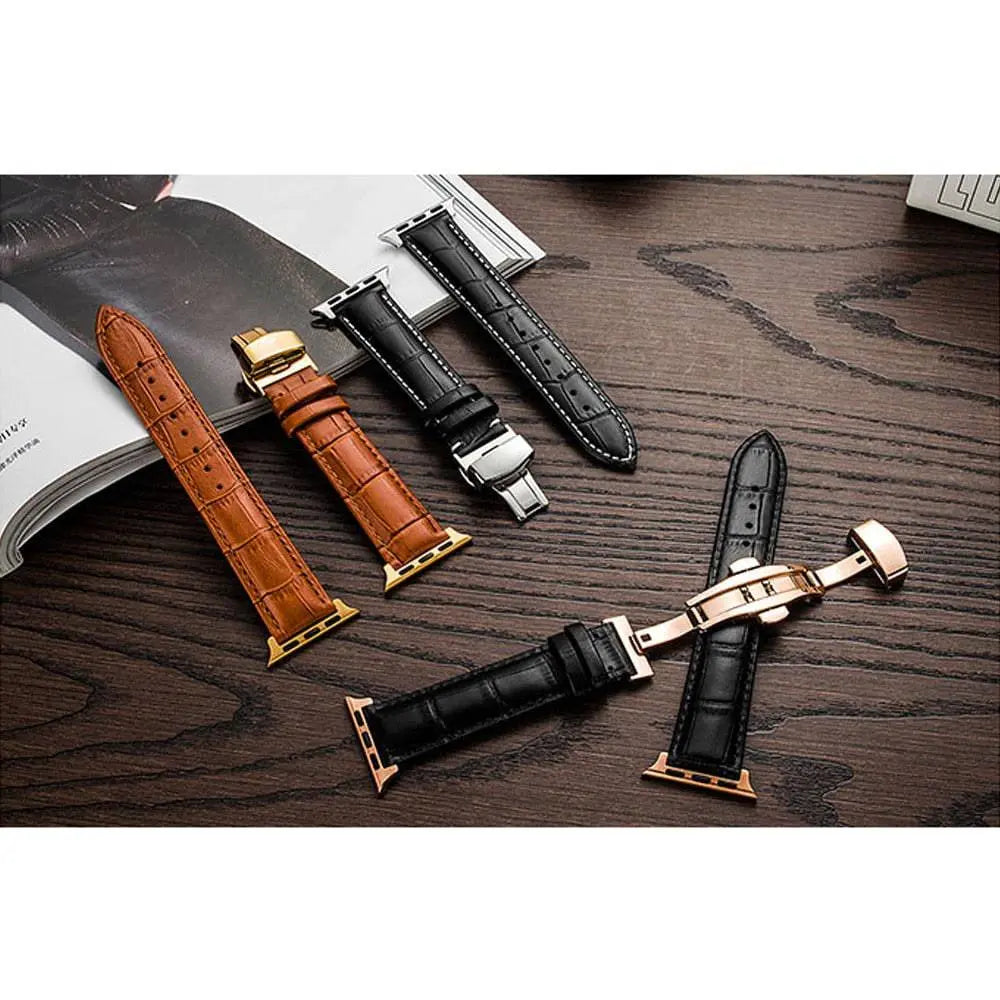 Genuine Cowhide Leather Apple Watch Band - Pinnacle Luxuries